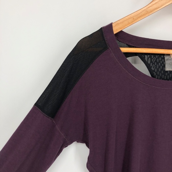 Calia Womens Top Size Large Grape Purple Active Mesh Open Back Workout Gym Gorp - Picture 5 of 12